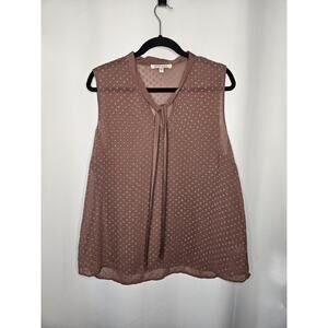 Women’s Black Rain Career Sleeveless Blouse Top Lightweight Size XL Mauve